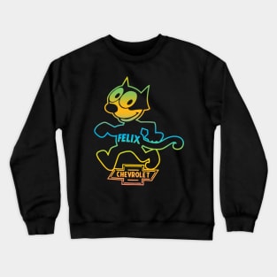 the lightning cat happy christmas Crewneck Sweatshirt